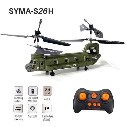 New Helicopter S026H Double-Propeller Fixed-Height Transport Aircraft Rc Airplane Remote Control Toys Parent-Child Interaction