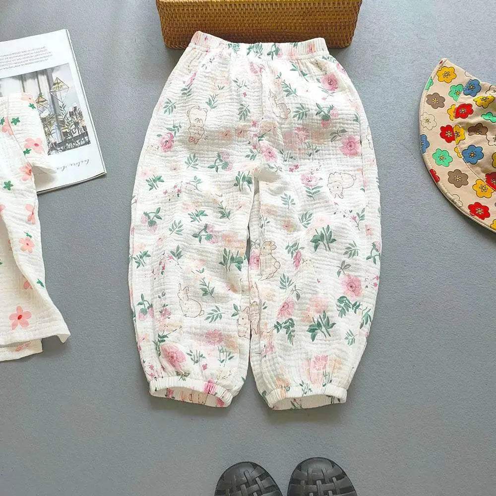 Summer Boys Girls Cotton Linen Harem Pants Casual Kids - ToylandEU