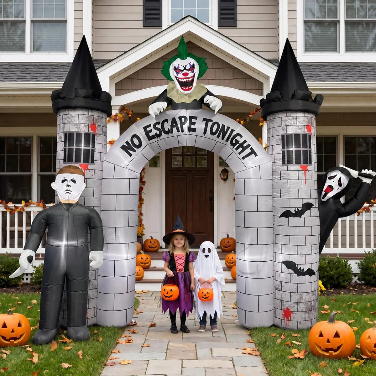 Halloween Inflatable Arch | Built In Led Lights | 10 Foot Tall | Lawn Decor