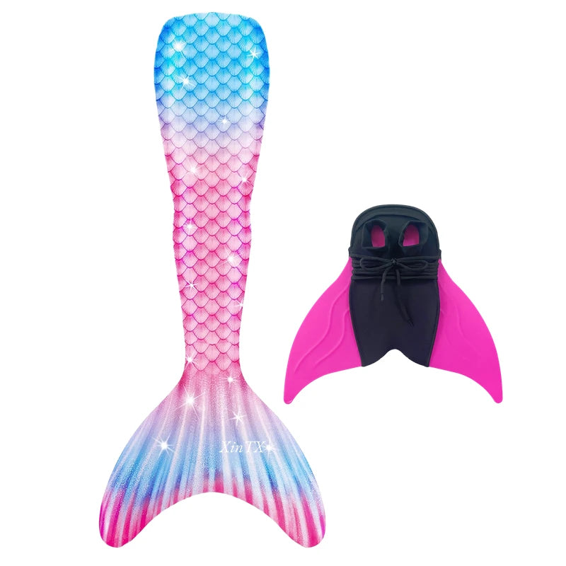 Mermaid Tail Swimwear | Elastic Polyester Elastane | Kids Unisex | Monofin