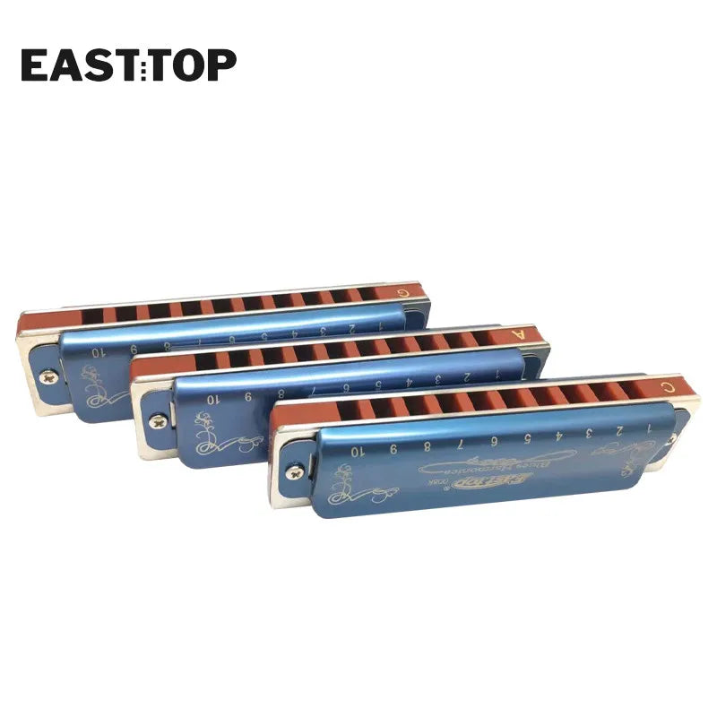 EASTTOP T008K-3 New Harmonica Brass Reedplates Phosphor Bronze Reeds Toyland EU