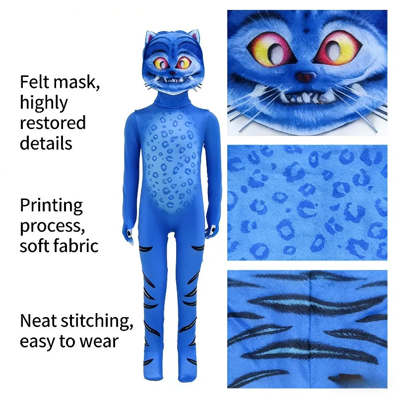 Cosplay Jumpsuit | Bold Tiger Print | With Felt Mask | Unisex