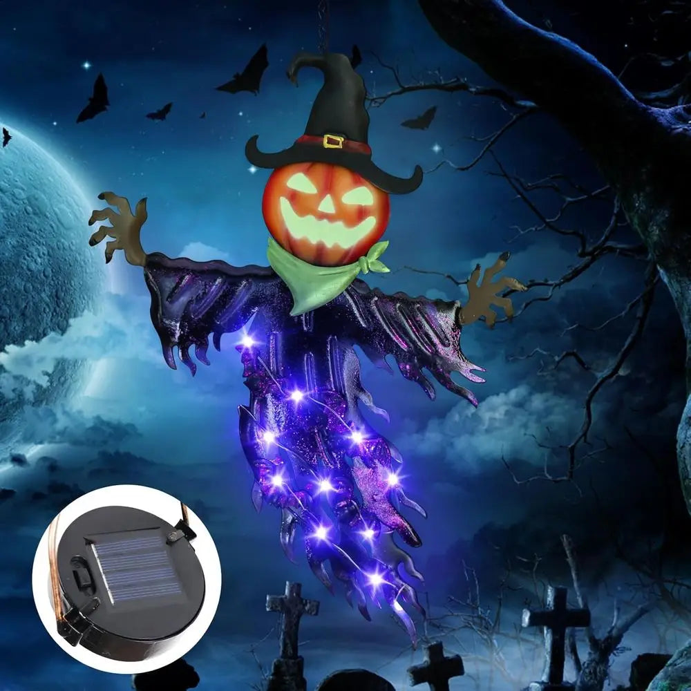 Solar Powered Pumpkin | Glowing Eyes | Halloween Outdoor Decor