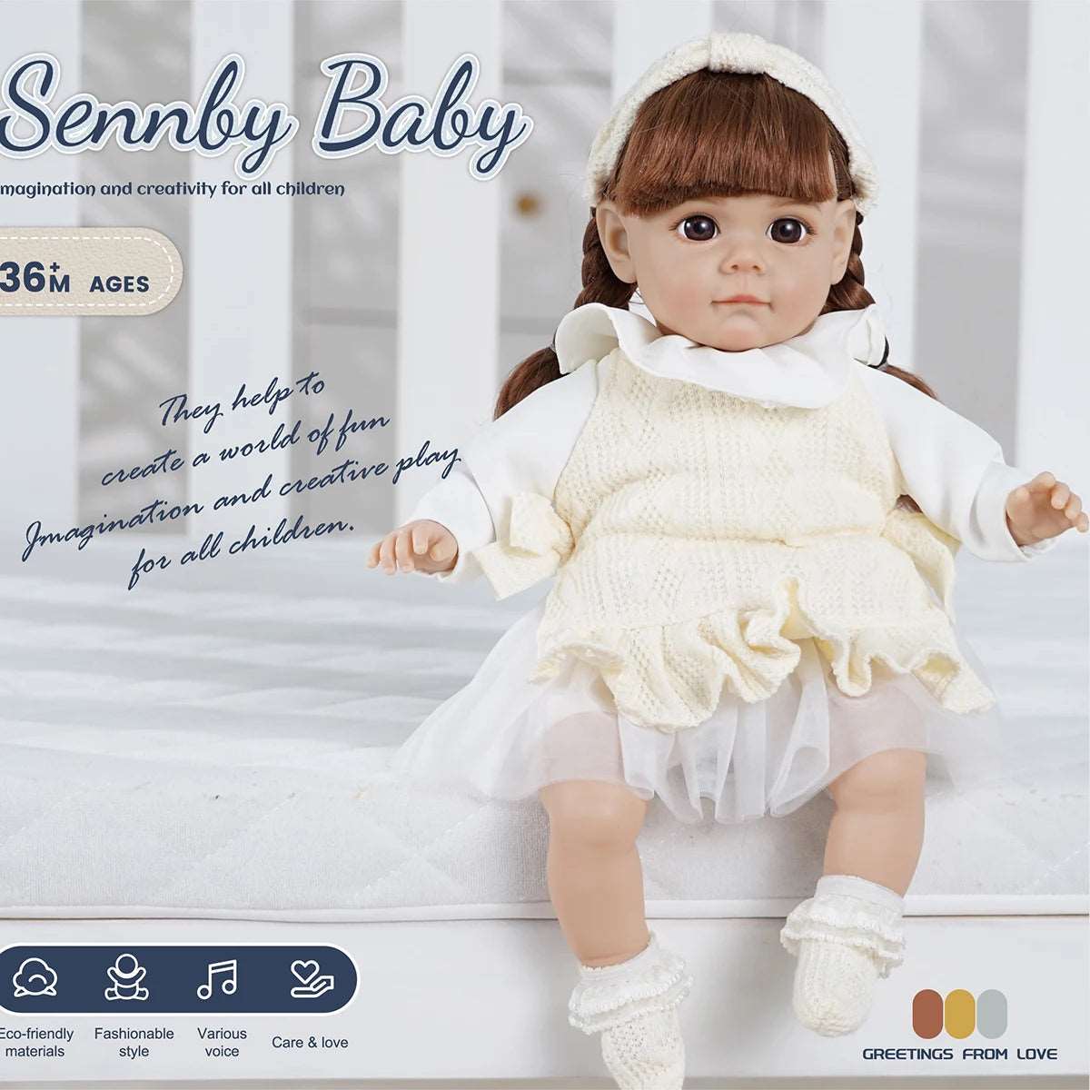 14 Inch New Reborn Doll 35CM Girl Voice Doll With Fashion Clothes - ToylandEU