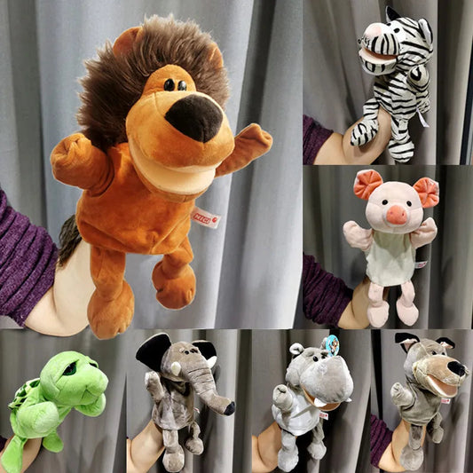 Animal Plush Hand Puppets for Kids - Set of 6 Jungle Animals - ToylandEU