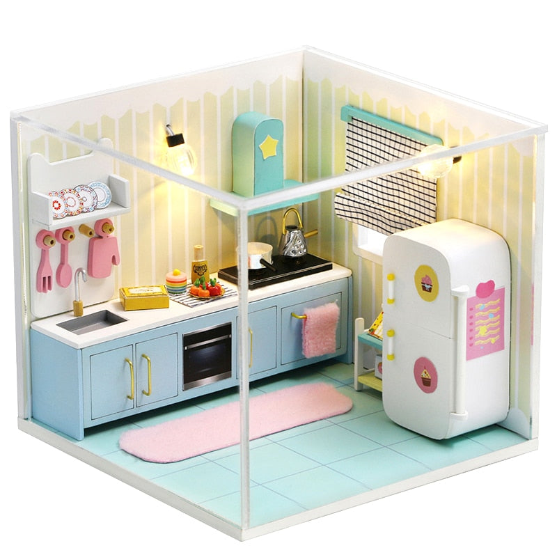 Doll House Miniature DIY Dollhouse With Furnitures Wooden House Casa Diorama Toys For Children Birthday Gift Z007 - Toyland EU