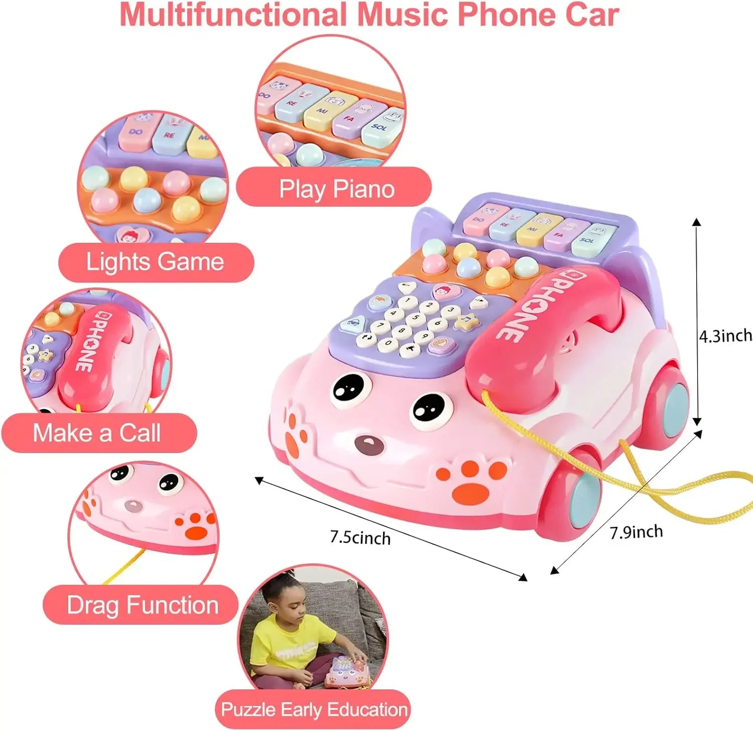 Baby Phone Toy With Piano Music For Interactive Play - ToylandEU