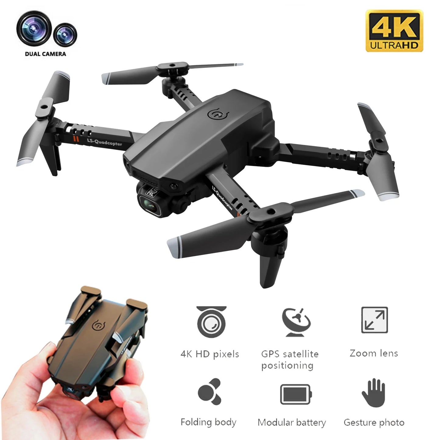 JINHENG XT6 Portable 4K Mini Drone - Perfect Gift for Young Flyers