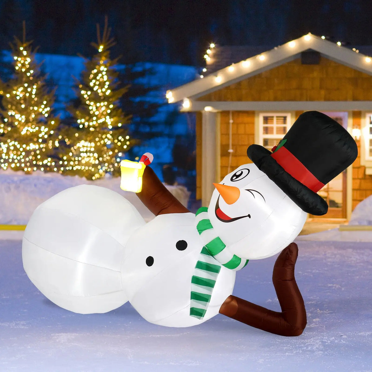 Christmas Inflatable Snowman | 9.8 Ft Lighted | Outdoor Yard Lawn Decor