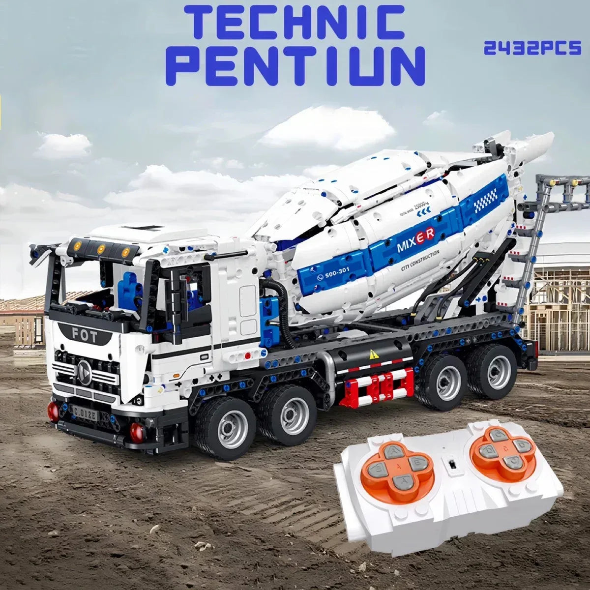 Concrete Mixer Truck Building Blocks Set For Kids Educational