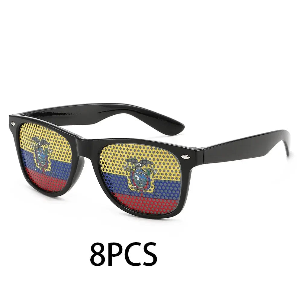 8PCS HD Vision Flag Sunglasses Football Match Fans Sun Glasses Comfortable Anti-slip Legs Sports Party Eyewear - ToylandEU