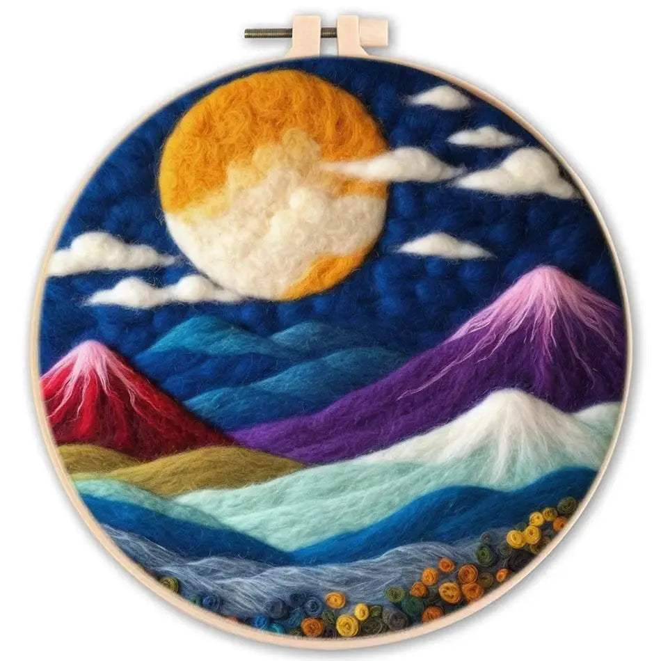 GATYZTORY 20x20cm Frame Wool Painting Kit Needle Felt Landscape Picture Craft Painting Gift For Mom - ToylandEU