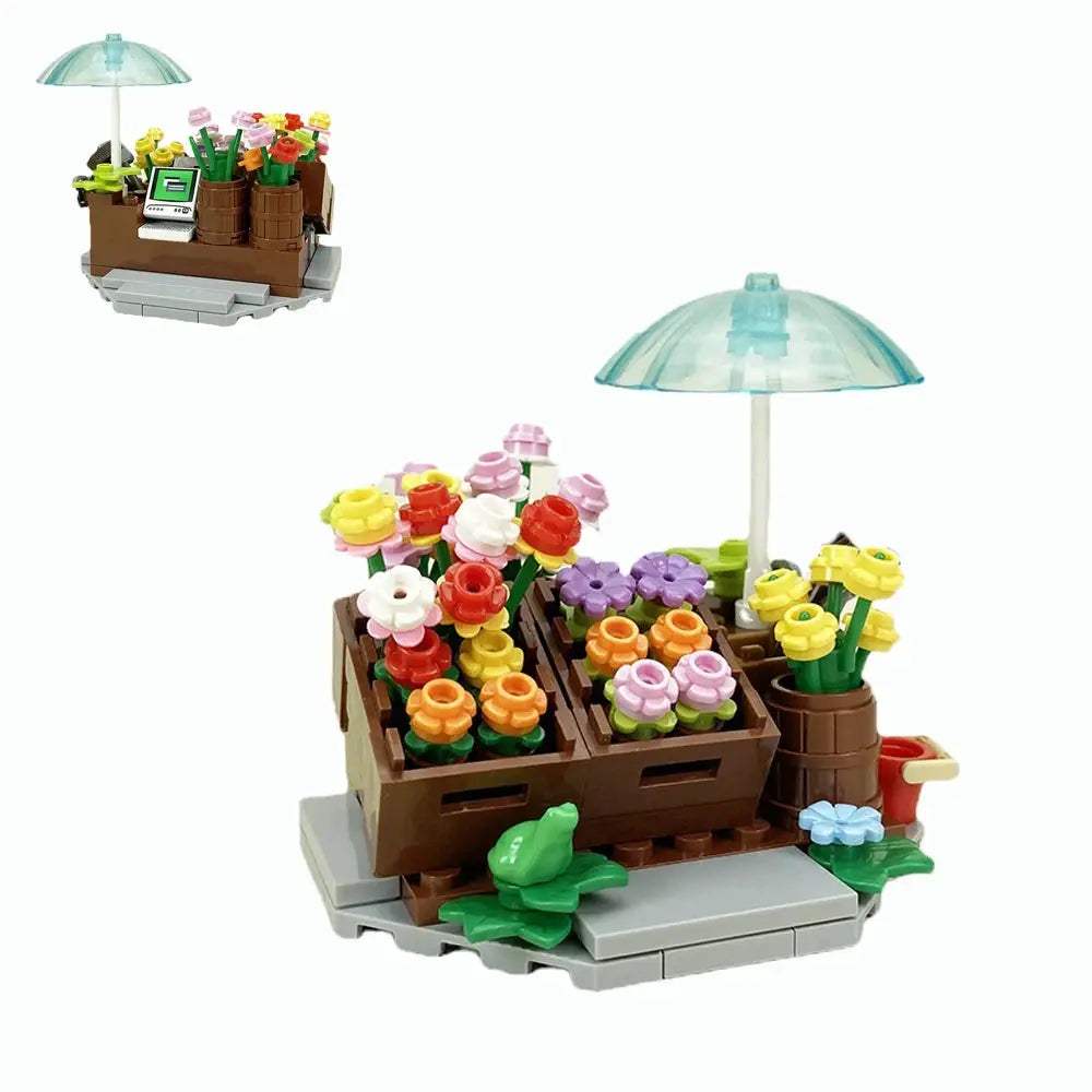 MOC City Series Scene Building Blocks Flower Shop Garden white poplar Men's restroom DIY Kids Toys Park Bench Street Lamp Toys - ToylandEU