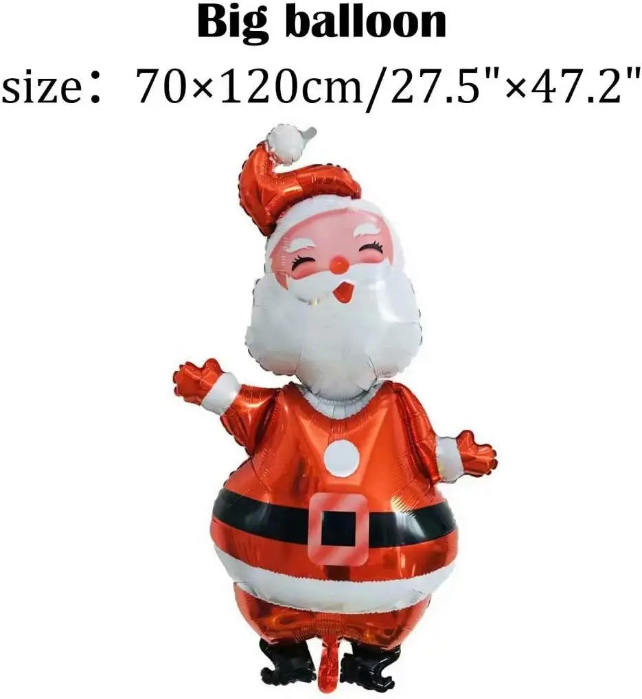 Christmas Balloons | Giant 7Pcs Latex Set | Reindeer Snowman Santa Elk Shapes