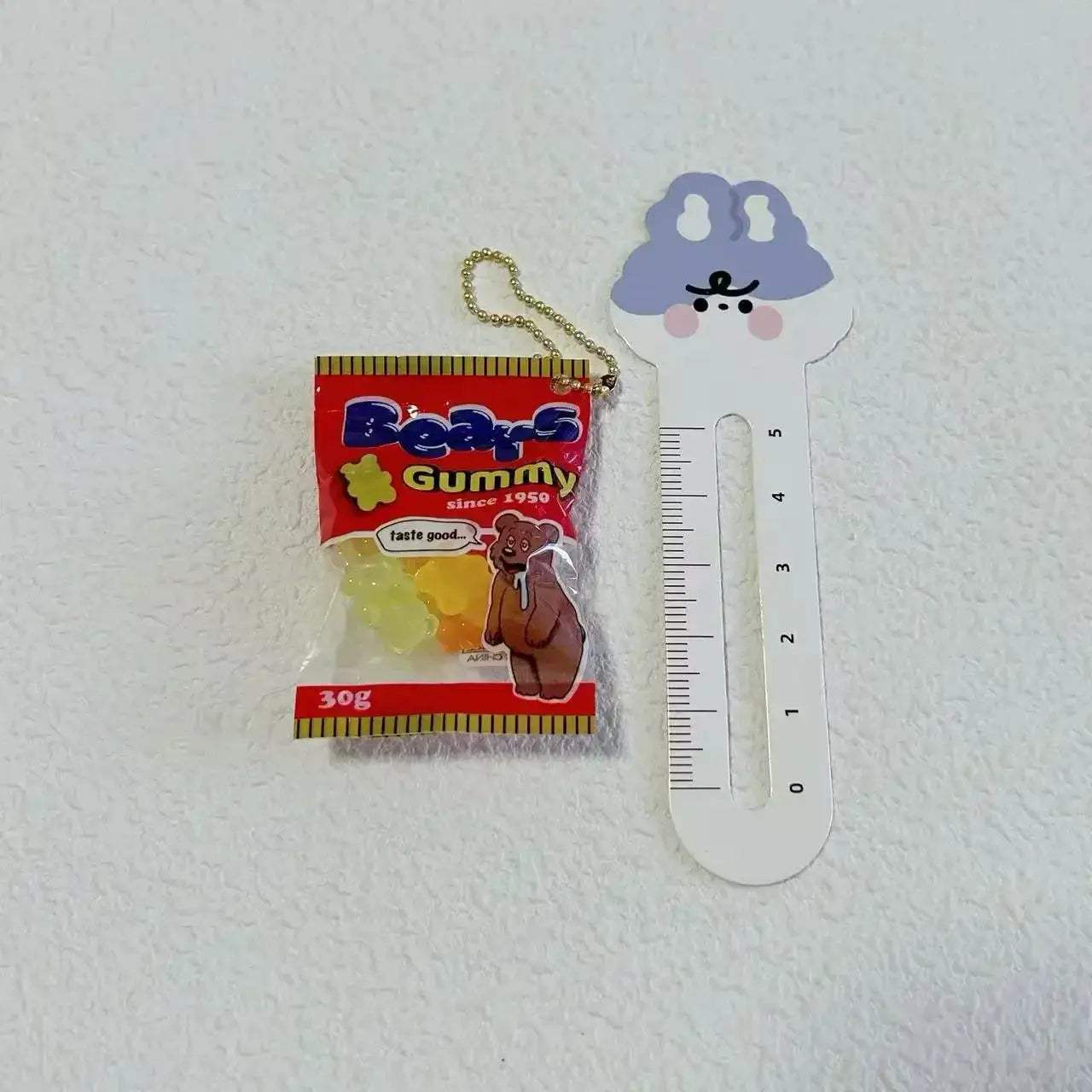 Gummy Bear Bag Charm Squishy Toy Slow Rising Keychain Fidget - ToylandEU