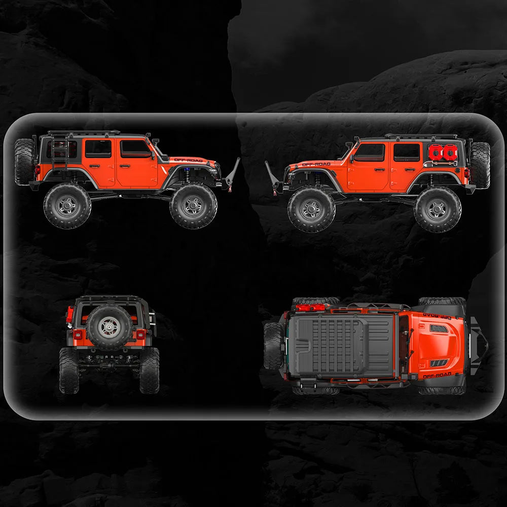 RC 1/10 Scale Remote Control Off-Road Rock Crawler Truck - 4WD RTR Climbing Vehicle with LED Lights and Lithium Battery