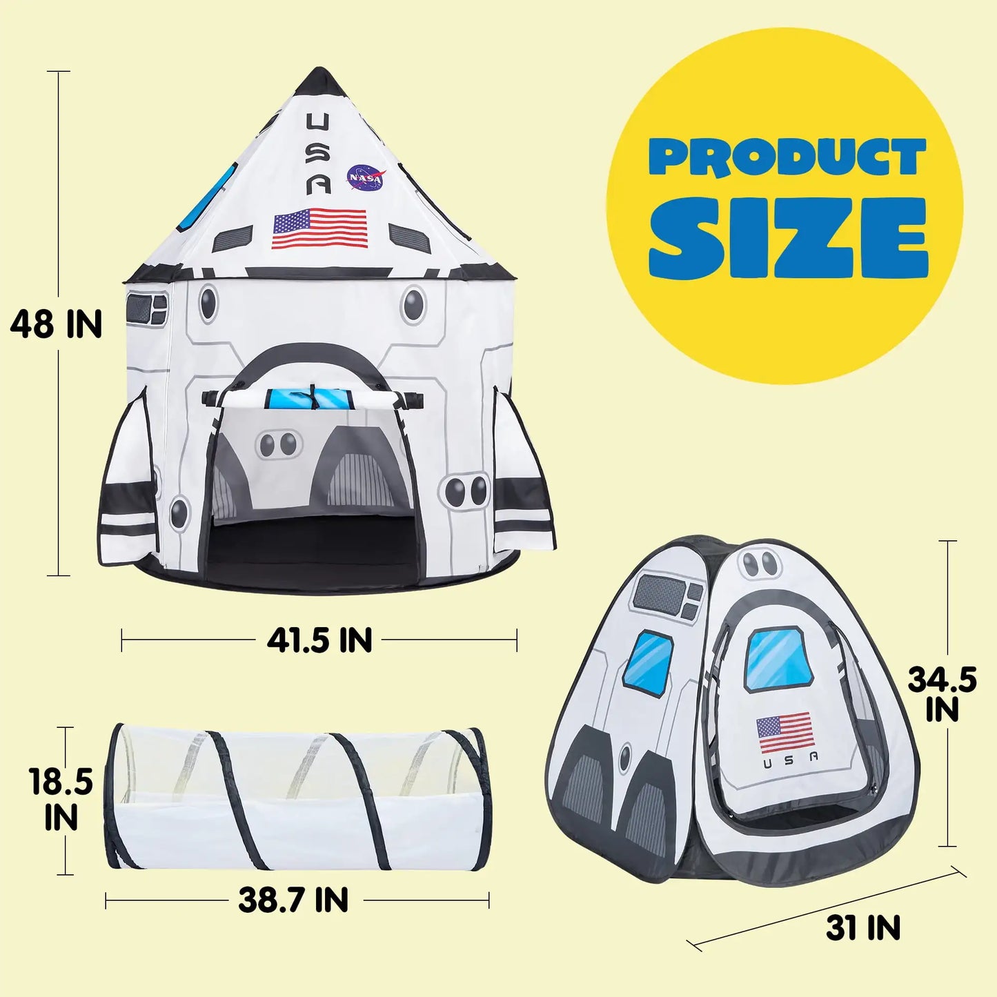 Rocket Ship Pop Up Play Tent Set Sparks Imagination