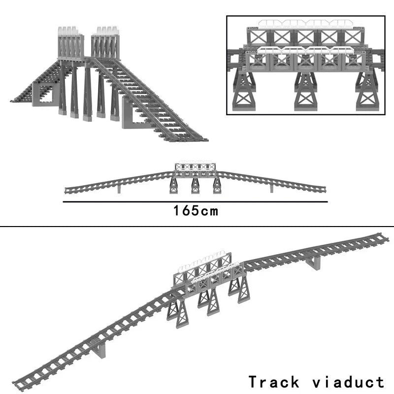 Train Track Building Blocks | Compatible With LEGO | Bridge Cross Track | Cross Track Set