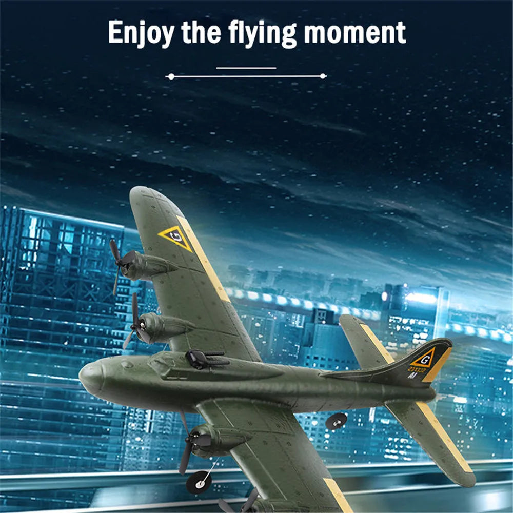 RC FX817 B17 Remote Control Fighter Plane - 2.4G 2CH Foam RC Aircraft for Kids, Perfect Gift for Children