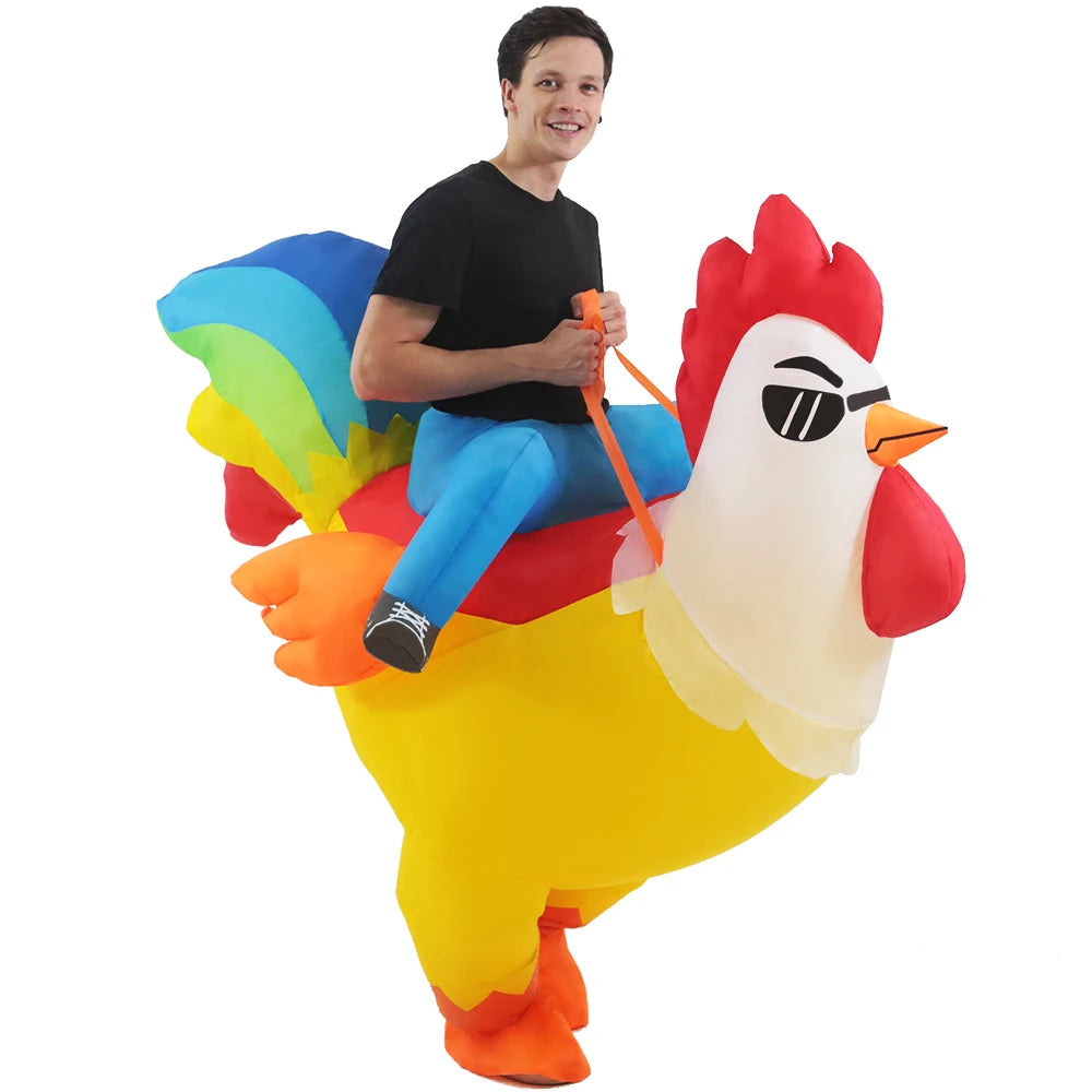 Chicken Jockey Costume | Minecraft Inflatable Chicken | Battery Powered