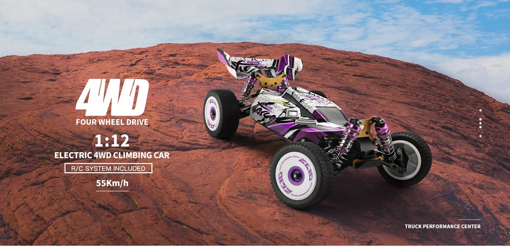 RC 124007 & 124019 High-Speed 1:12 Electric 4WD RC Racing Cars - 75KM/H & 55KM/H Drift Crawler with 3000mAh Battery