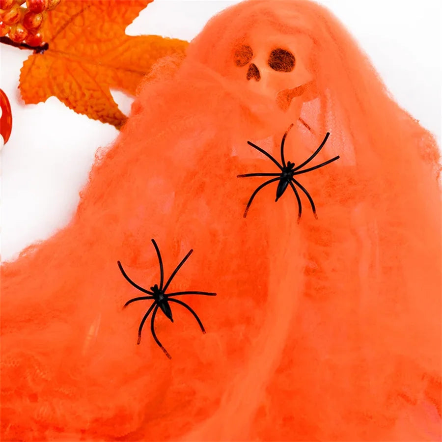 Stretchy Spider Web | Artificial Cobweb | Indoor Outdoor Use | Haunted House