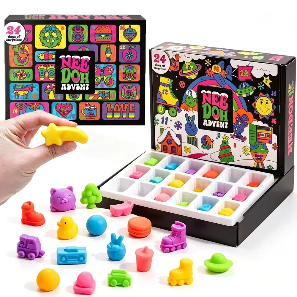 Advent Calendar | 2026 24 Piece Fidget Doll Countdown | Cartoon DIY Christmas Kit | New Year Party Gift