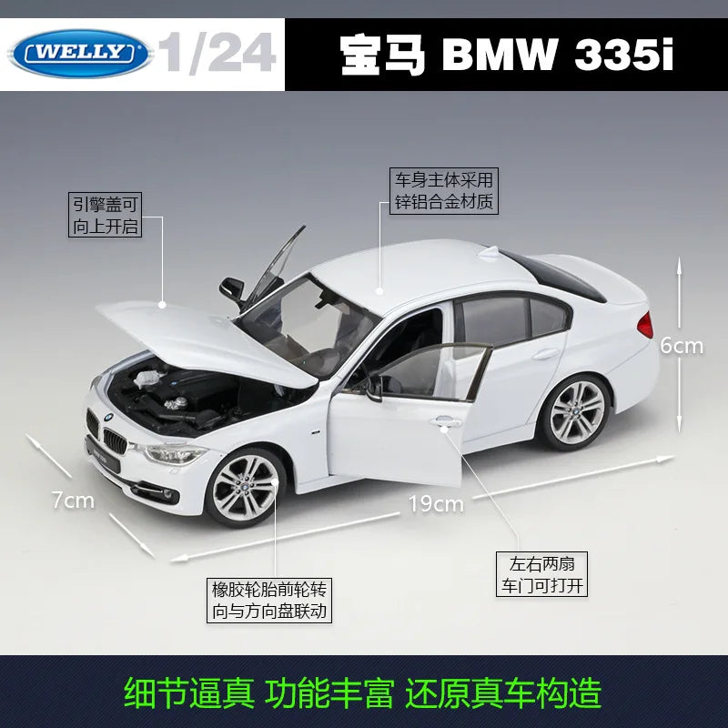 Diecast Car Model | BMW 335i 1:24 Scale | Welly Diecast | 19 cm