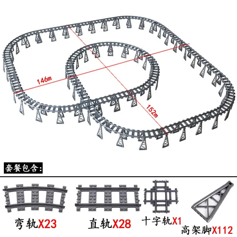 Train Track Building Blocks | Compatible With LEGO | Bridge Cross Track | Cross Track Set