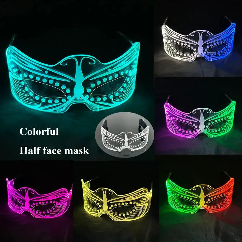 Fashion Luminous Decorative Glasses Neon Light Decoration LED Sunglasses For Nightclub DJ Dance Music Rave Costume Night - ToylandEU