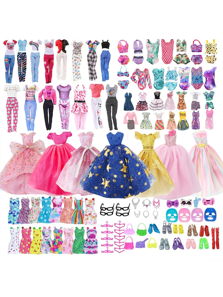 Complete Doll Fashion Set 64Pcs For 11.5 Inch Dolls