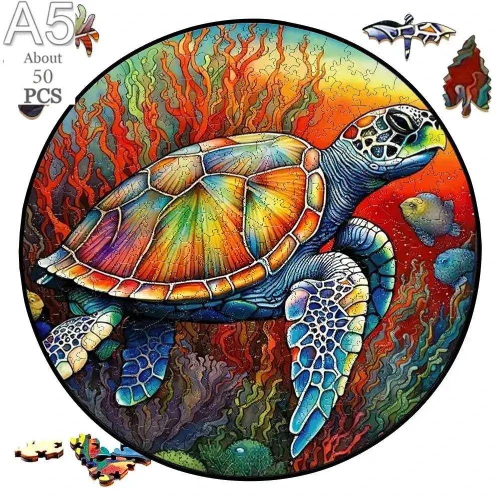 Wooden Puzzle Animal Round Educational Jigsaw For Kids And Adults - ToylandEU