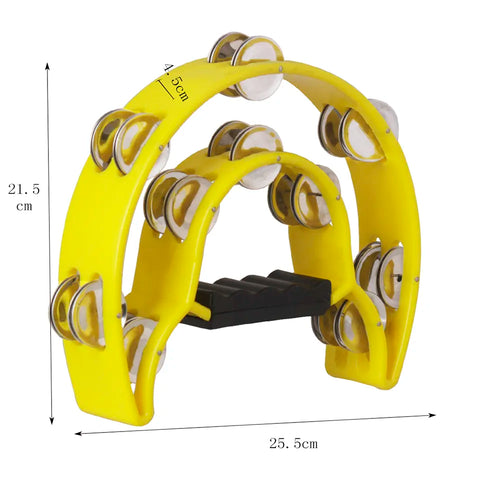 Hand Bell Orff Tambourine Double Layer Hand Bell Drum Five Colors Toyland EU
