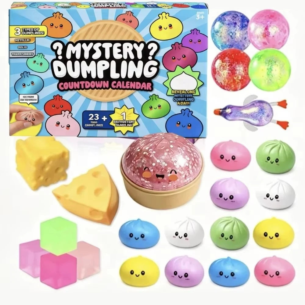 Dumpling Squishy Advent Calendar | Slow Rise | Blind Box | 24Pcs Xmas Gift
