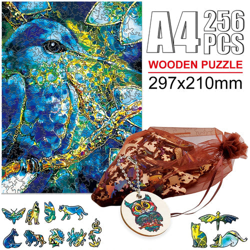 Hummingbird 3D Wooden Puzzle with Key Chain and Mesh Bag for Educational Fun ToylandEU.com Toyland EU