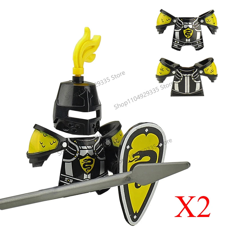 Micro Blocks | Medieval Knight Figures | Plastic Model Kit | Ages 14 Plus