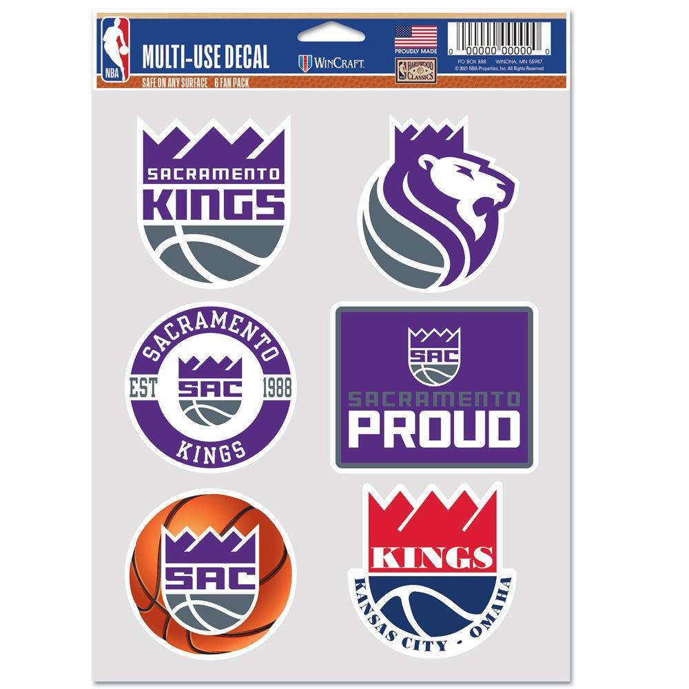 Sacramento Kings Decal Multi Use Fan Pack Official 6 Pack - ToylandEU