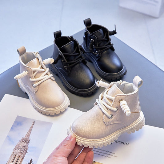 Leather Baby Kids Boots - Autumn/Winter Fashion Shoes for Boys and Girls - ToylandEU