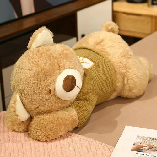 80/100CM Lovely Giant Size Lying Teddy Plush Toys Soft Sweater Bear ToylandEU.com Toyland EU