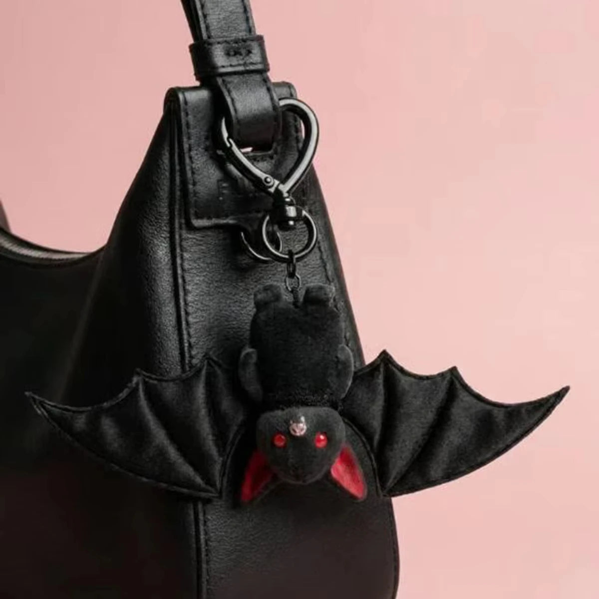 Plush Bat Keychain | Soft Transformable Build | Black Gothic Style For Bags