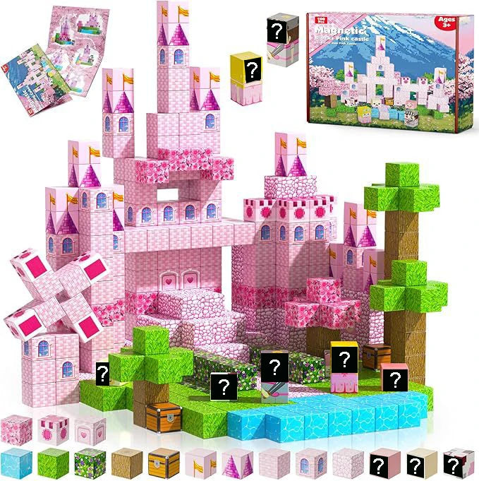 Magnetic Building Blocks | Mine World Cube Set | STEM Toy | Ages 3 Plus