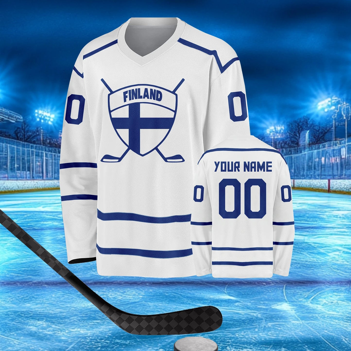 Customizable Finland Ice Hockey Jersey for All Ages - Men, Women, Youth, and Kids - Personalized Name and Number Training Shirt for Danish Fans