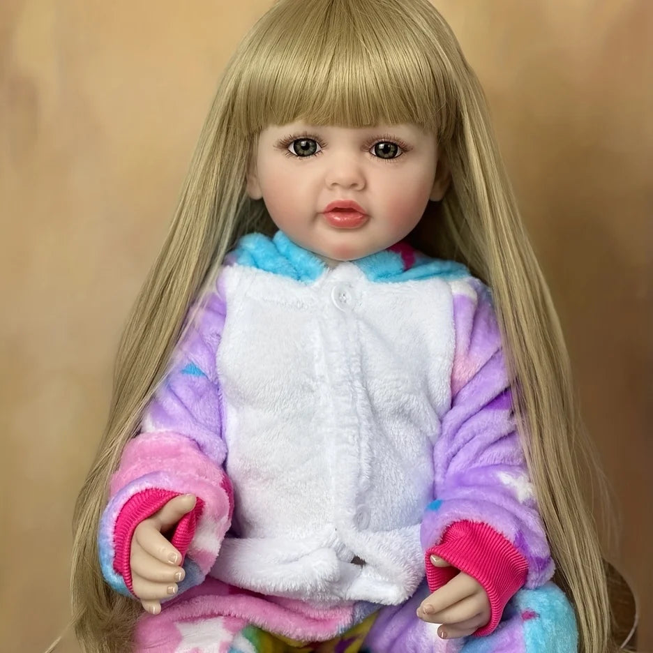 Blonde Long Hair Lifelike Reborn Baby Girl Doll - 55 CM 22 Inch - ToylandEU