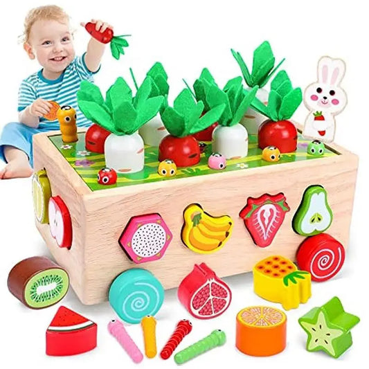 Montessori Wooden Carrot Sorting Puzzle - Fun Educational Toy for Toddlers