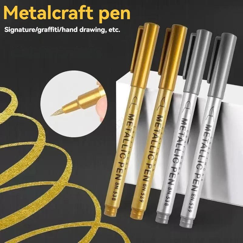 Metallic Paint Pens | Brush Tip Nib | Toylandeu™