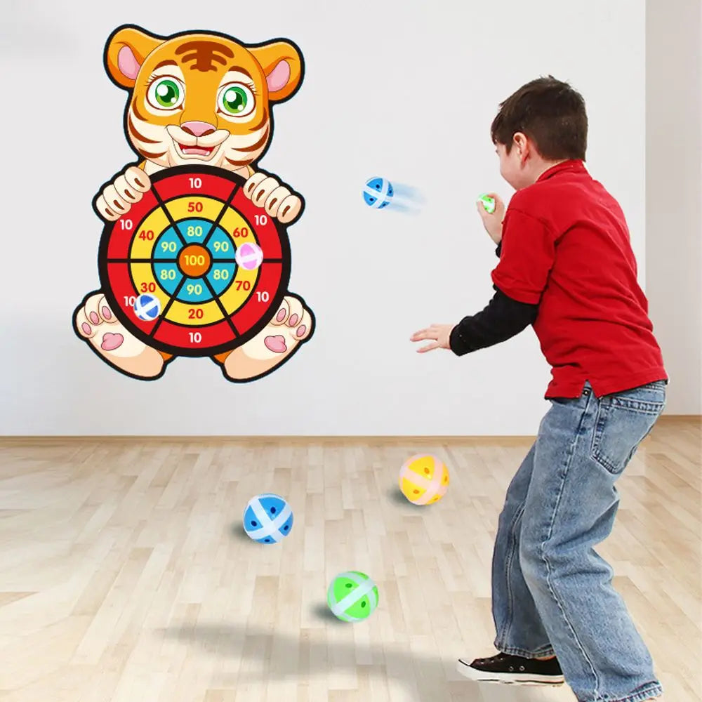 Fun and Safe Animal Sticky Ball Dartboard Game for Kids - ToylandEU