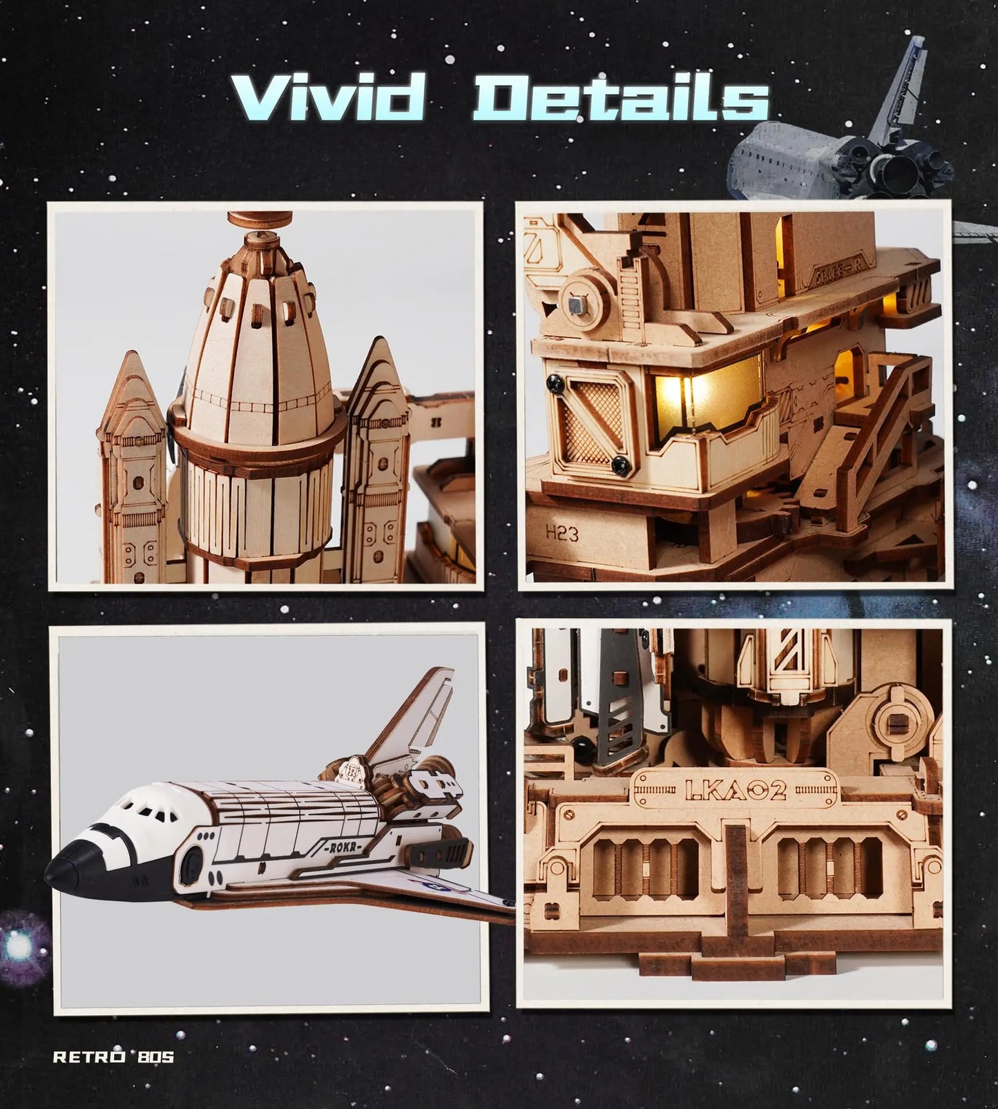 Space Shuttle 3D Wooden Puzzle with LED Illuminations