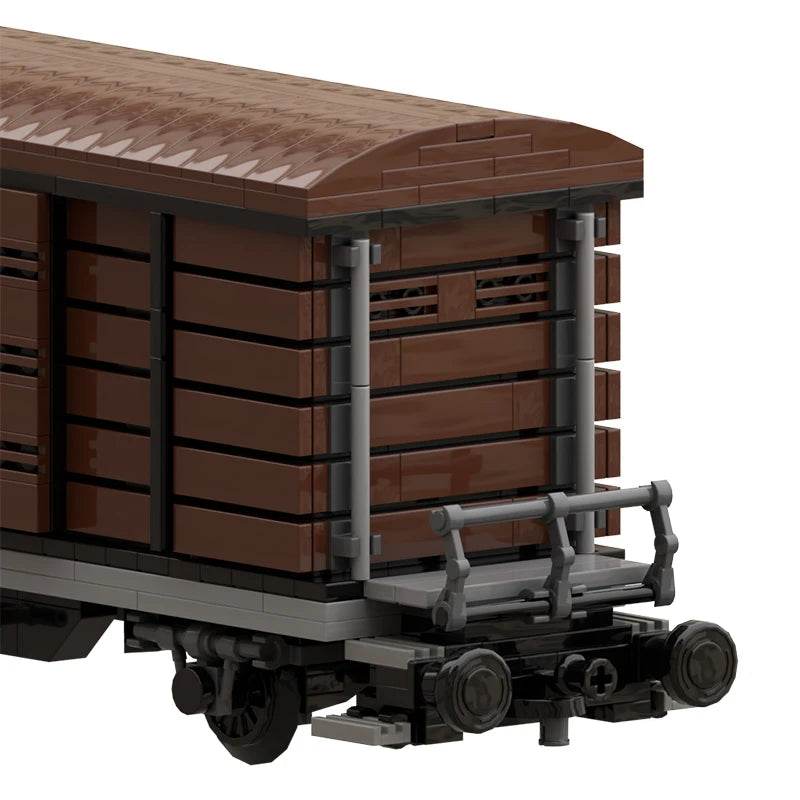 Boxcar Goods Wagon Building Block Kit MOC Railway Carriage - ToylandEU