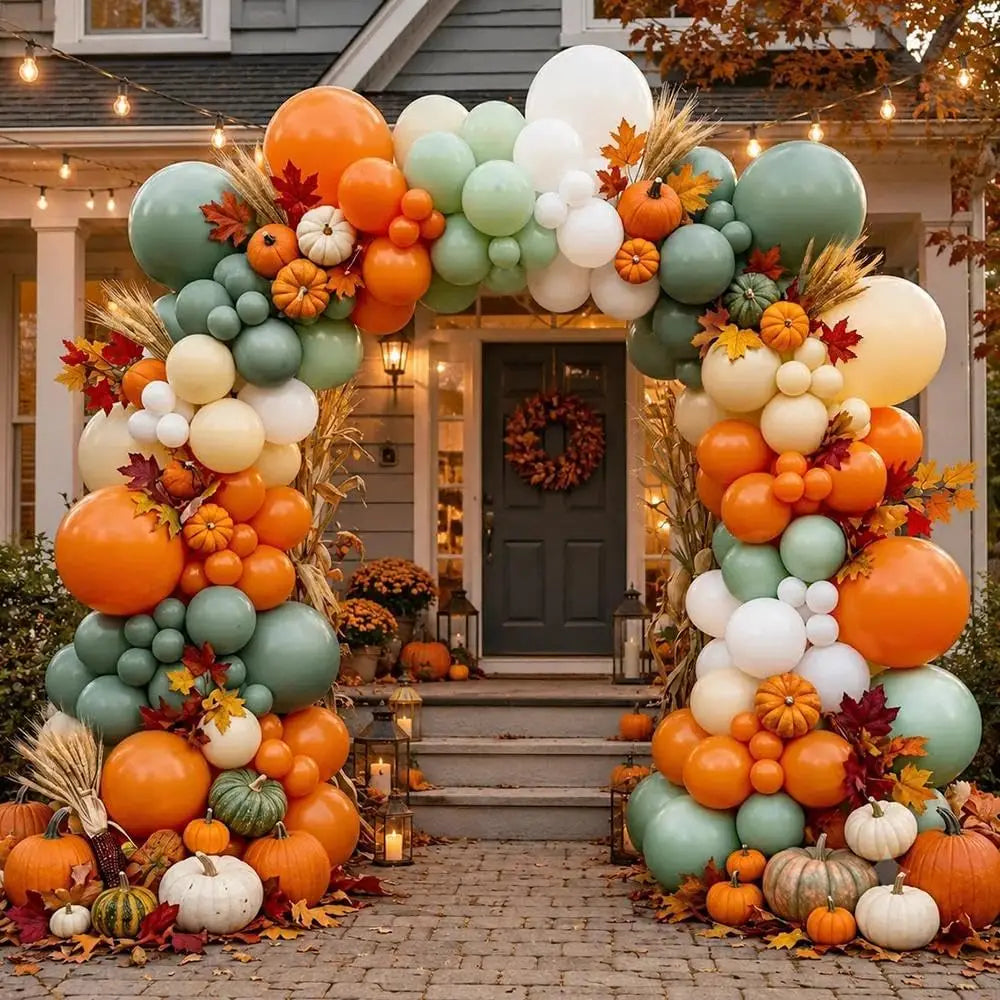Balloon Garland | Double Stuffed Latex | Halloween Colors | Party Decor