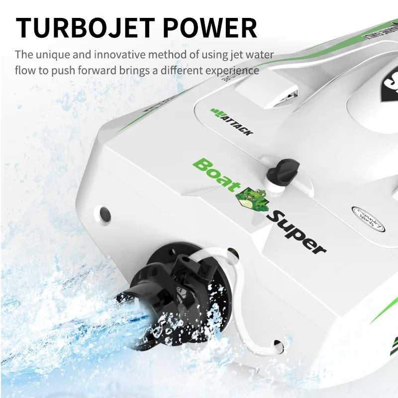 RC High-Speed Brushless RC Jet Boat 30km/h - Waterproof 2.4G Remote Control Speedboat for Kids